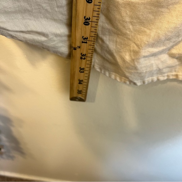 🌹Soft Surroundings Beige 100% Linen Button Up Long Sleeve Shirt Womens Large - Picture 6 of 6